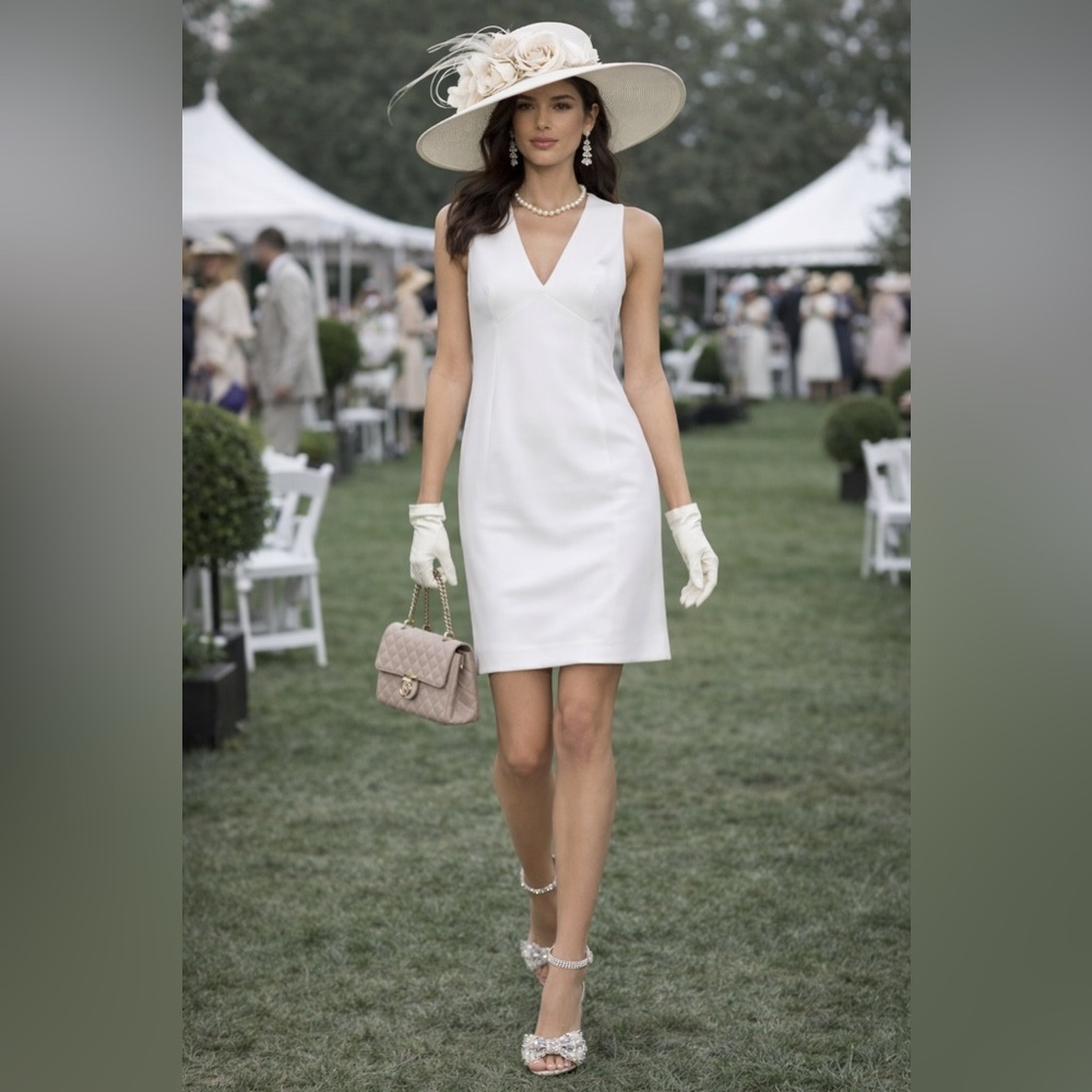 Banana Republic White Sleeveless Dress- Kentucky Derby Ready 🏇🏼